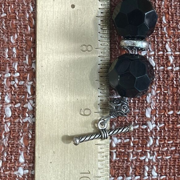 Silver-tone & Black Flowers Statement Bracelet - Picture 10 of 10